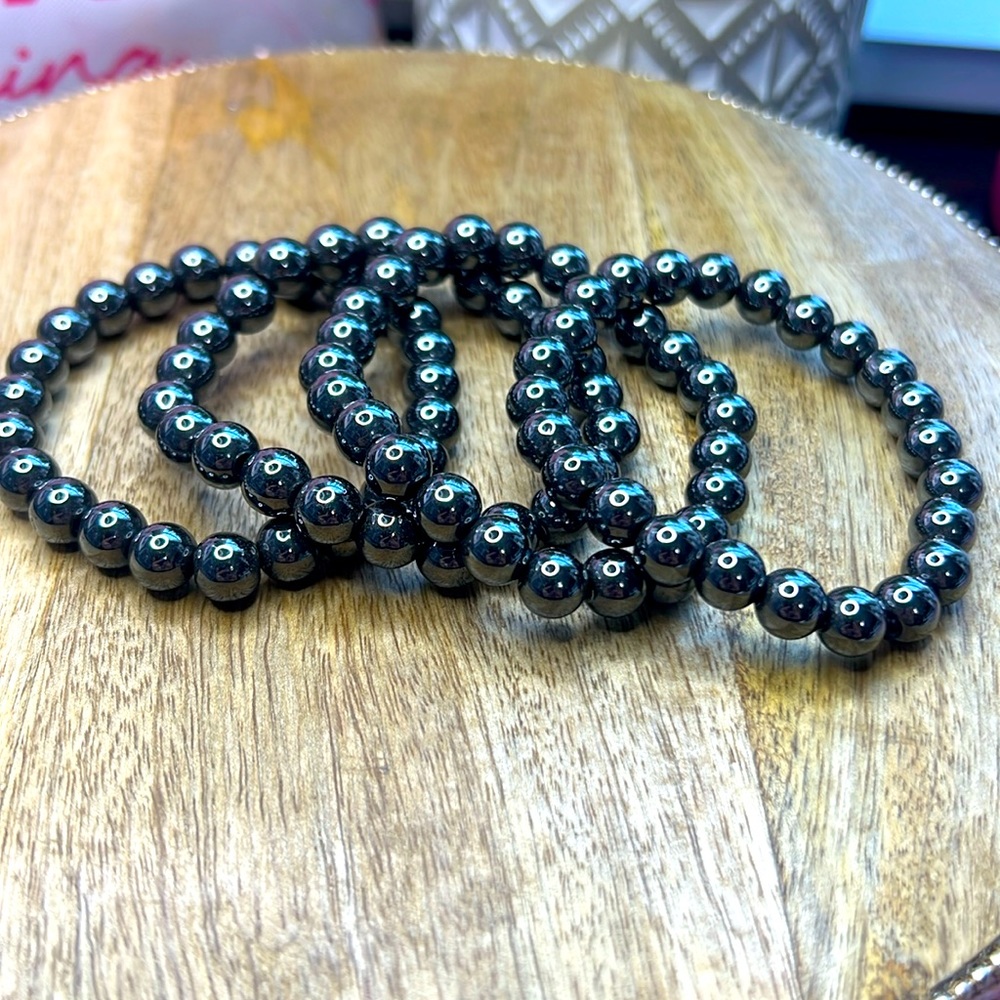New Hematite natural stone Bracelet helps to absorb negative energy and more